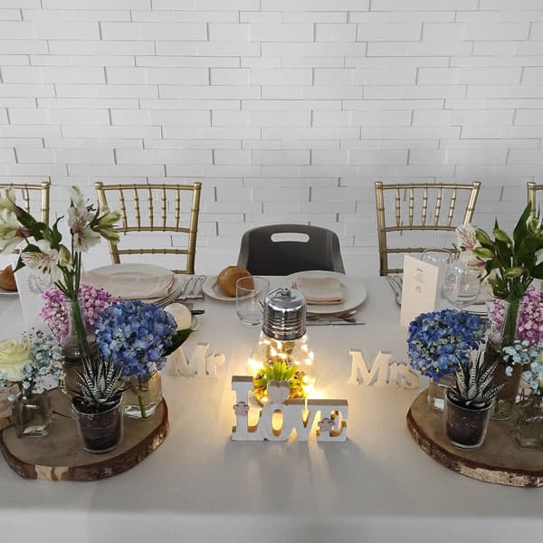 Decoración floral para banquetes de Musa Floristas