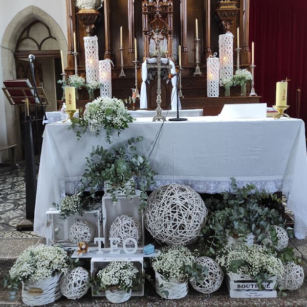 Decoración para bautizos de Musa Floristas